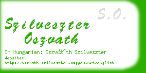 szilveszter oszvath business card